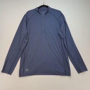 TravisMathew Quarter Zip Pullover Mens L Blue Heathered Long Sleeve Golf Top